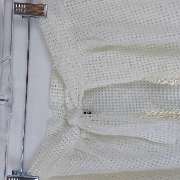 Undercover Beachwear Womens Cream Mesh with Fringe Tie Suit Cover up Sz.XL - Picture 5 of 7